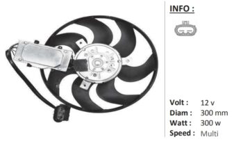 CAYENNE (955) ปี02-10 พัดลมไฟฟ้า (300 มม.) 12V 300W Multi speed / 95562413400 95562414600 / 955 624 134 01 / Radiator fan